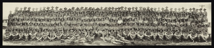 The 2/10th Field Company, Royal Australian Engineers, 2nd AIF. This Unit photograph was probably taken at Bonegilla in north eastern Victoria in late 1940. By wars end five years later, one in three of the men in this photograph were dead.