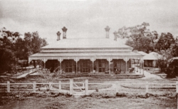 Thomas Wragge's second Tulla Homestead, on the Wakool River, NSW, c1900. (Source: Lady Betty Lush Collection)
