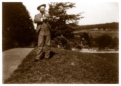 Probably Harry Wragge photographed south of the house. (Source: Bill Bush Collection)