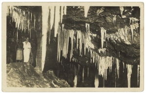 Bangabanga caverns on Ocean Island, photographed by the writer's grandfather between the wars.