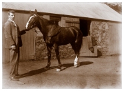 Probably Will Wragge outside the old Bakewell era stables, c1900. (Source: Bill Bush Collection)