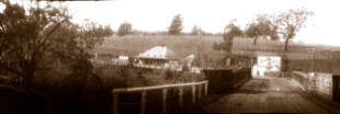 Hotel and bridge, c1928. Panorama made from screen stills of original footage of the opening of the Heidelberg Golf Club.